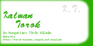 kalman torok business card